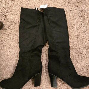 NWT Style & Co Womens Tall Wide Calf Dress Boots Black 8M